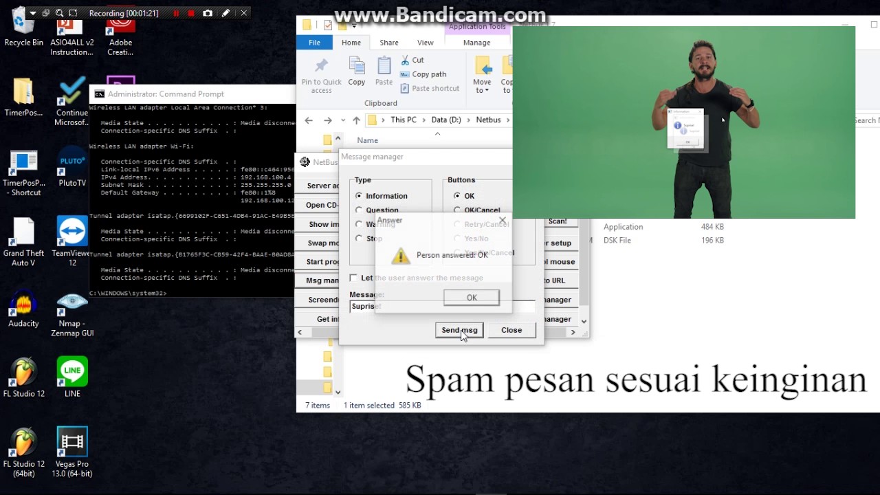 Percobaan Hacking Menggunakan Netbus 1.7