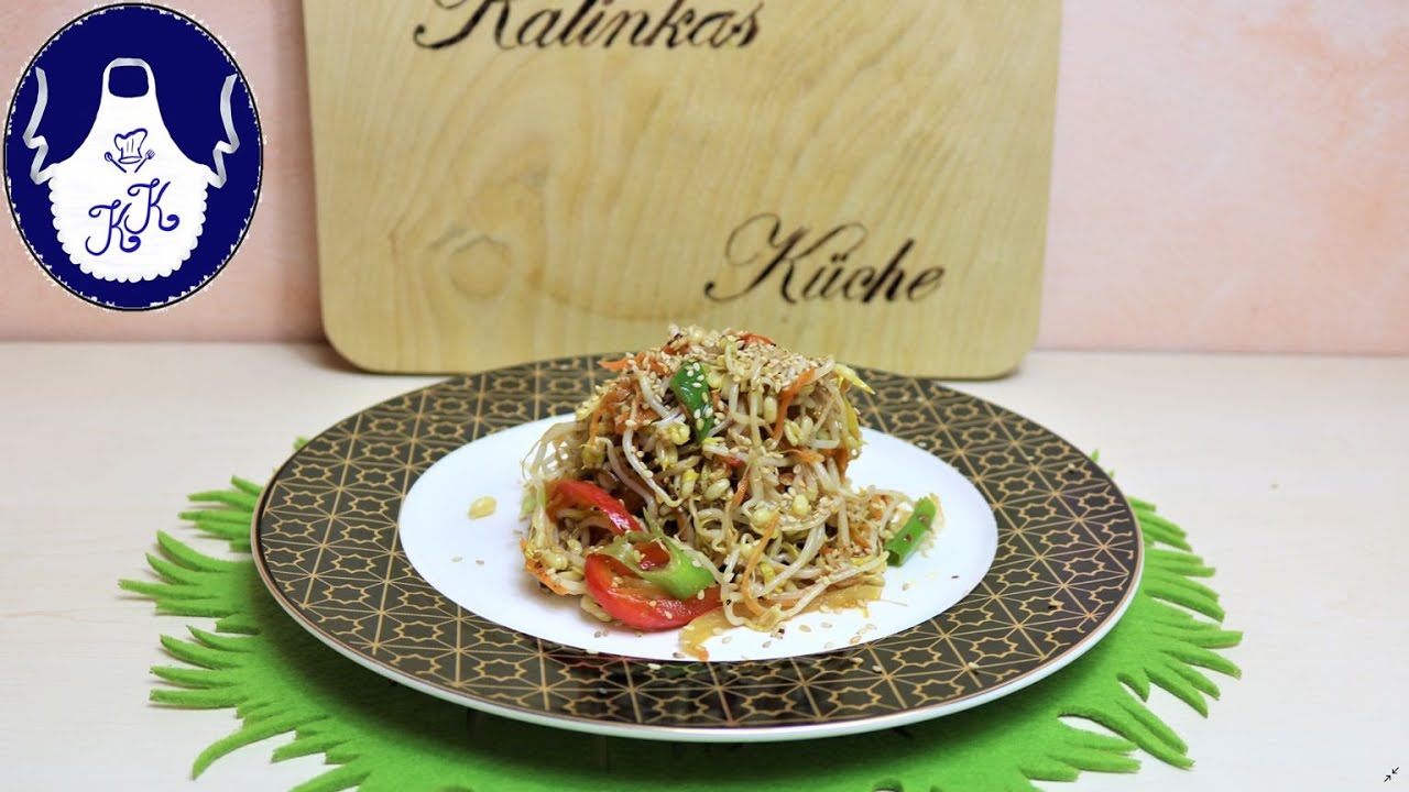 Warmer Salat mit Sprossen / Mungobohnensprossen