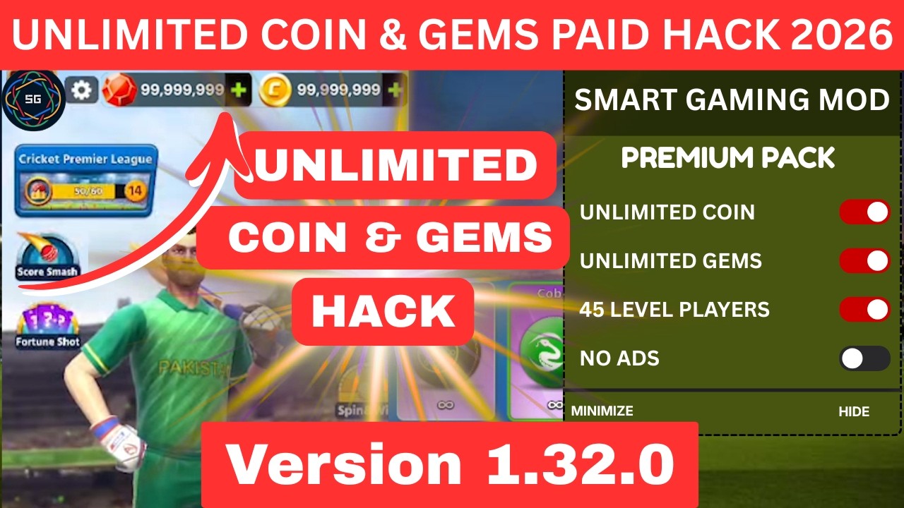 Cricket League Unlimited Gems & Coins Hack 💎| 45 Level Players Unlock | 100% WORKING | mod 1.32.0🔥