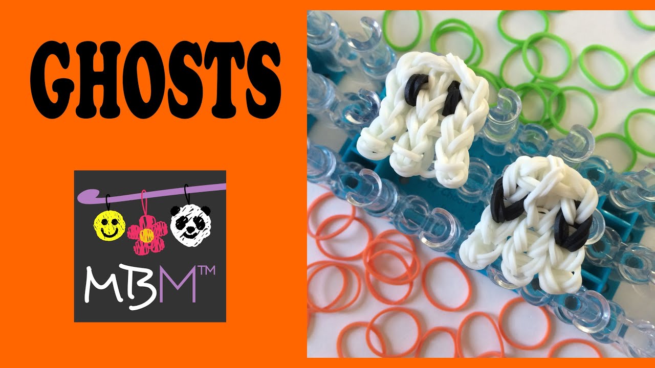Rainbow Loom Easy Ghost Charms for Halloween
