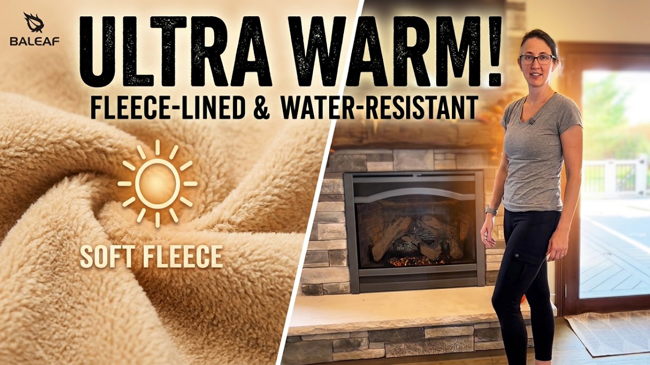 BALEAF Womens Thermal Fleece Lined Hiking Pants | Water-Resistant Winter Leggings with Cargo Pockets