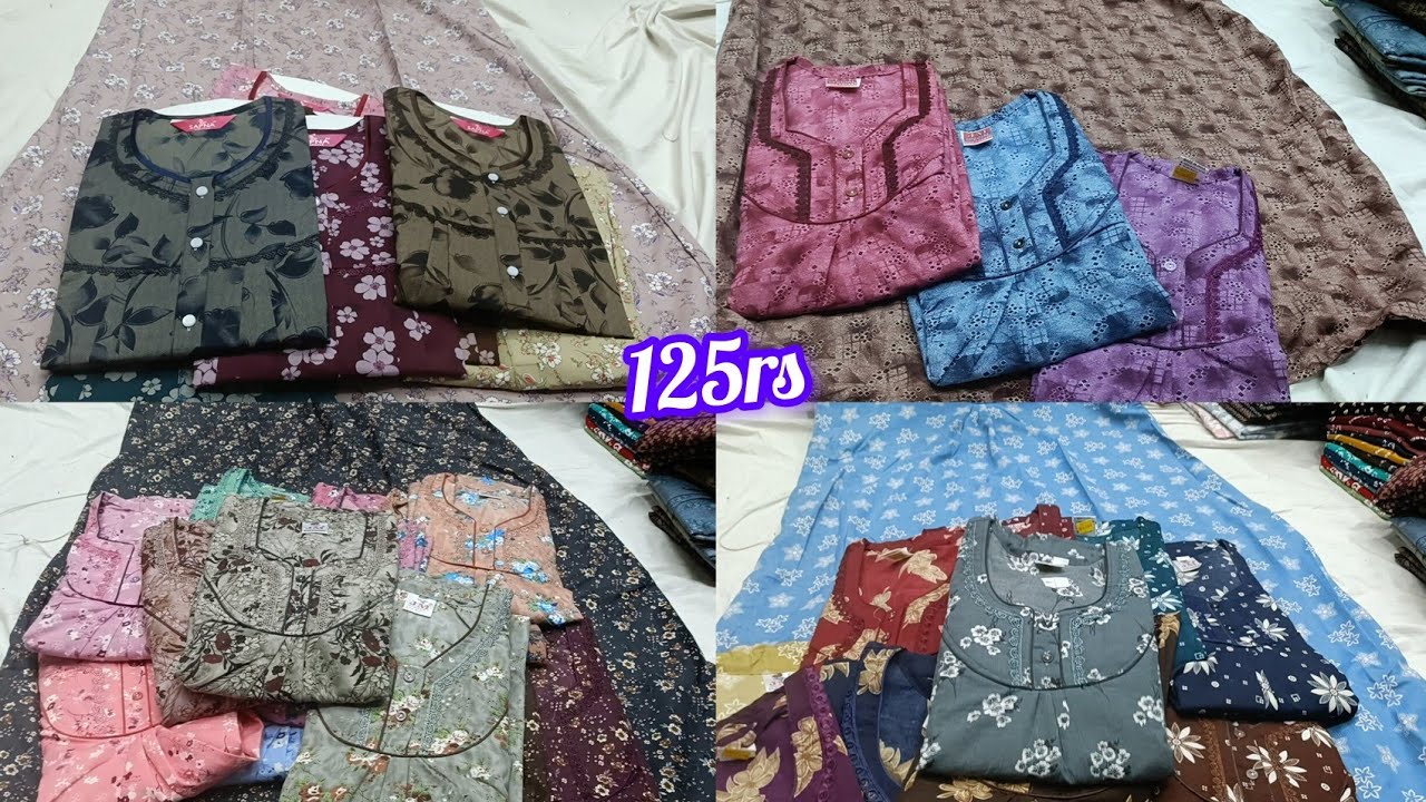 chickpet bangalore wholesale nighties @125rs  || single piece courier available