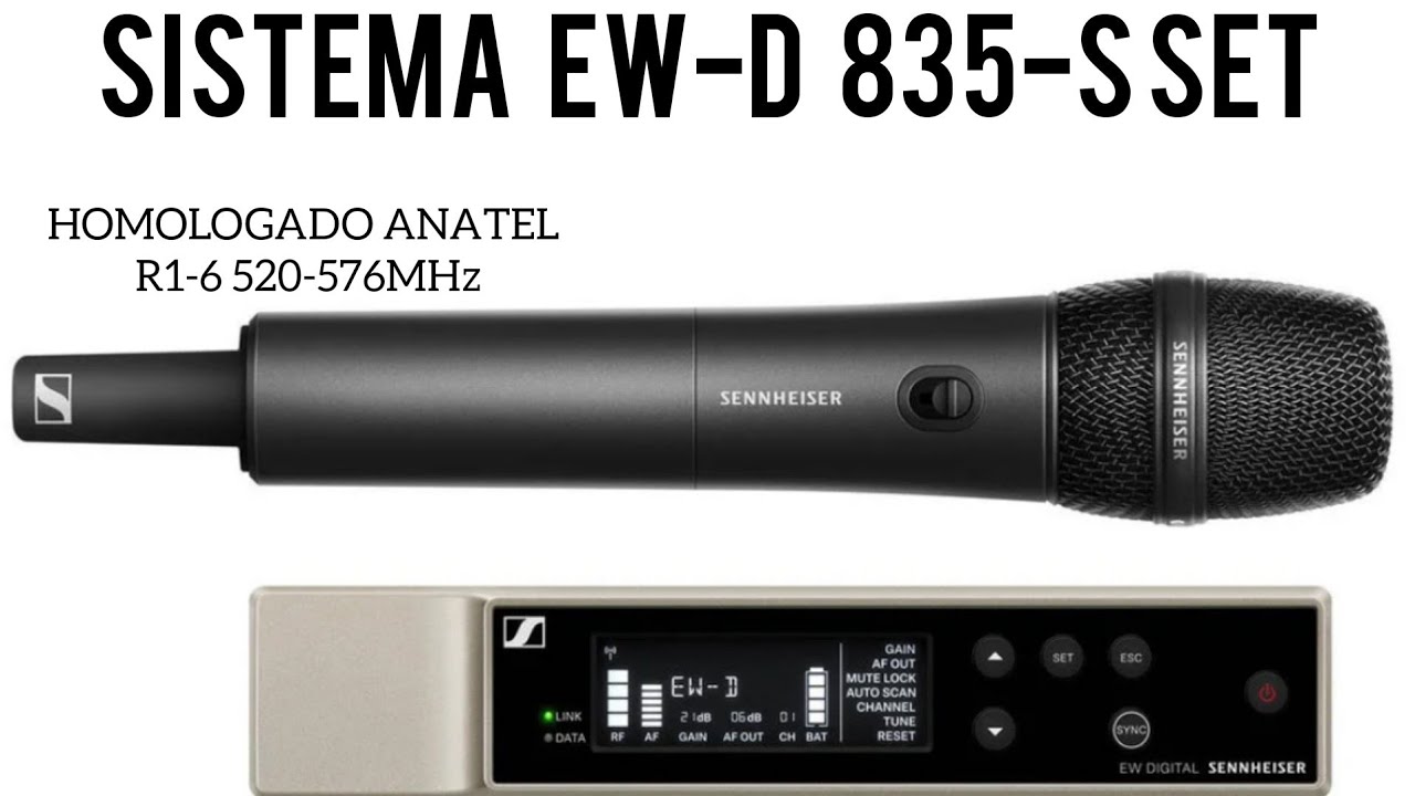 Lançamento Sennheiser Microfone Sem Fio, EW-D 835-s R1-6 520-576Mhz (VENDIDO)