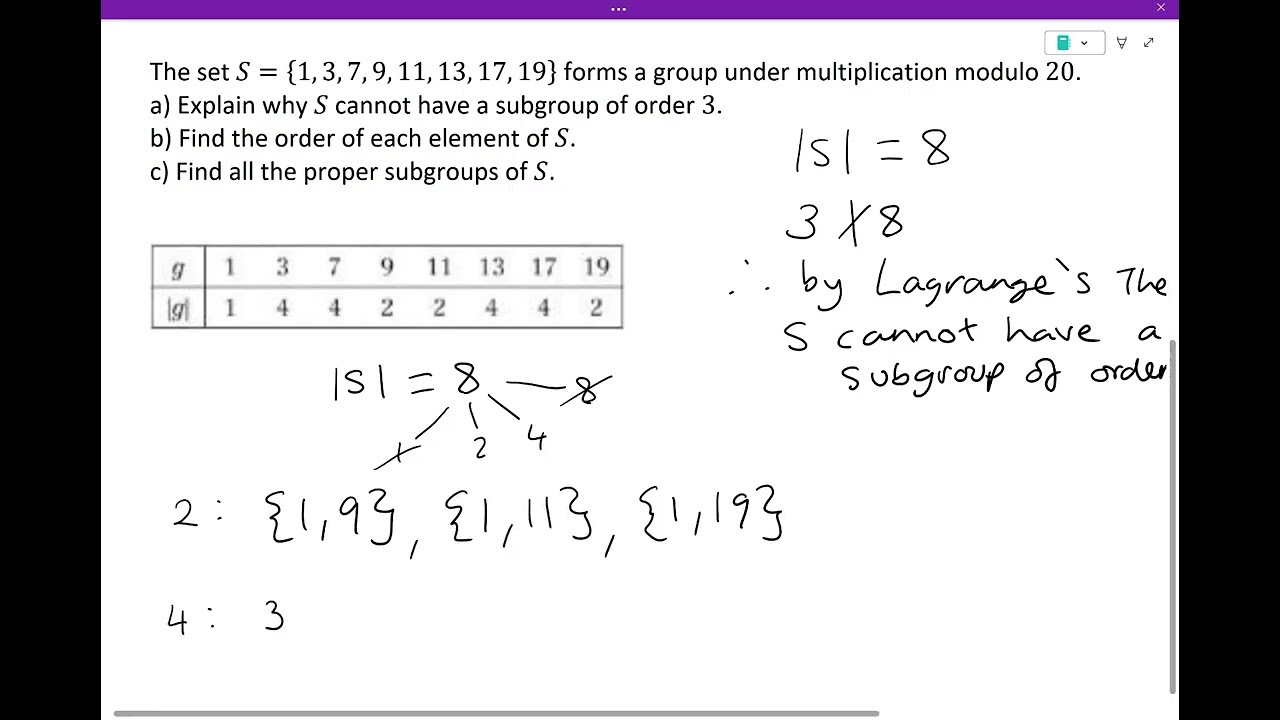 OCR Further Maths A-Level Additional Pure: Finding Non Cyclic Subgroups