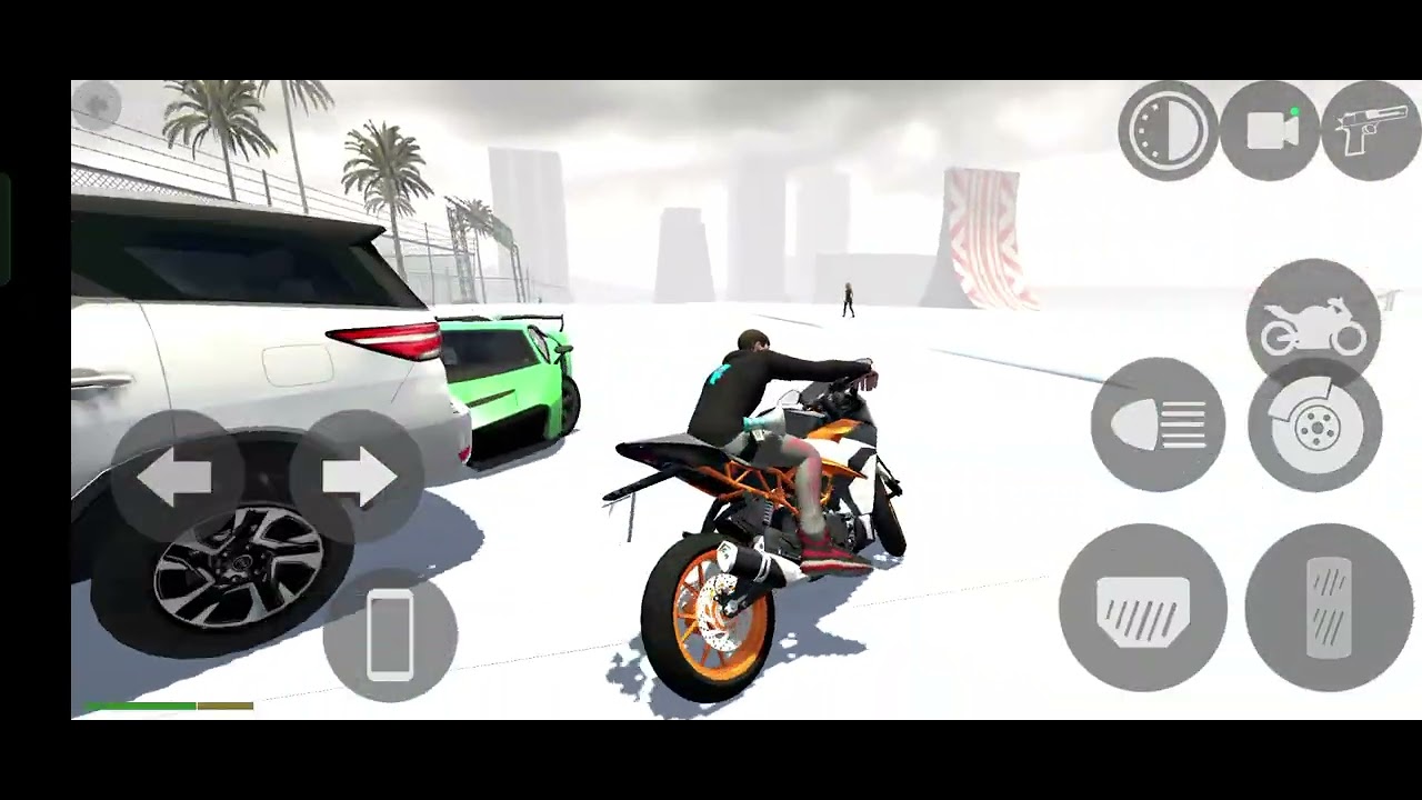 Indian bike driving game 3D City converts in snow City