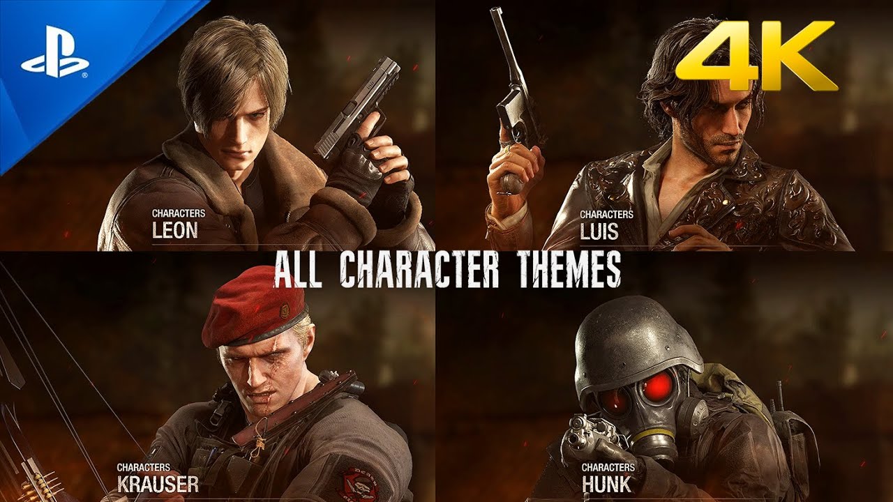 Resident Evil 4 Remake - The Mercenaries All Character Themes 4K