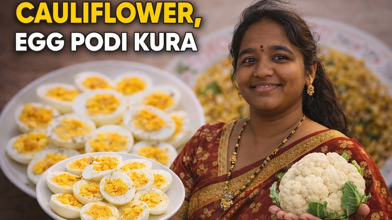 # califlower,egg podi kura# home food# telugu video# housewife made healthy recipe #