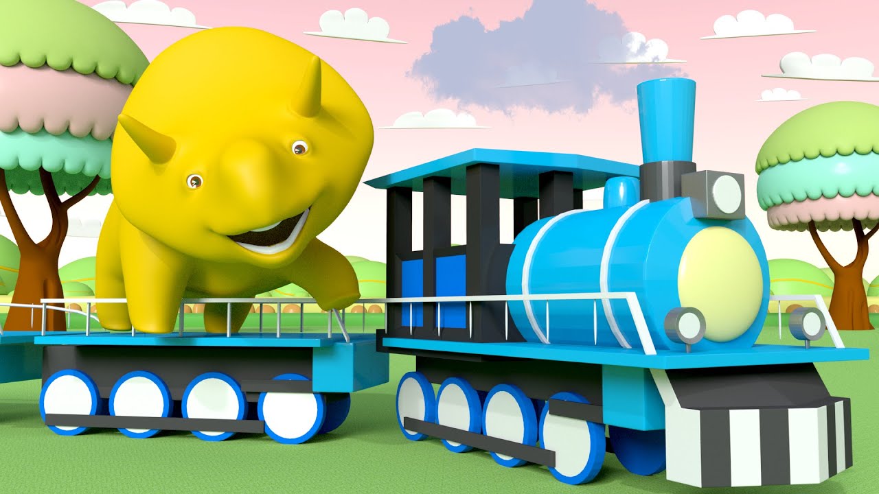 Os TRENS ! - Aprenda com Dino o Dinossauro 👶 l Aprender em português