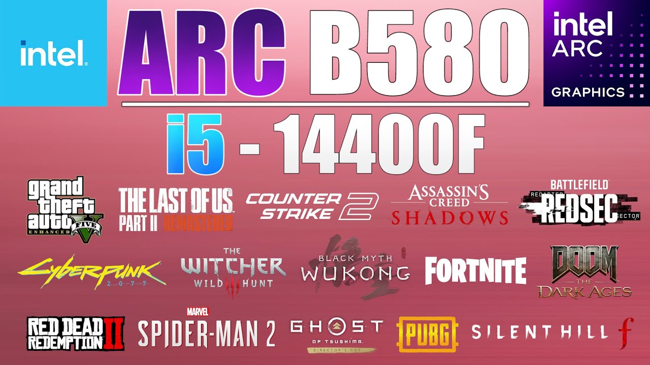 Intel ARC B580 + i5-14400F : Excellent Gaming Performance! 15 Games Tested
