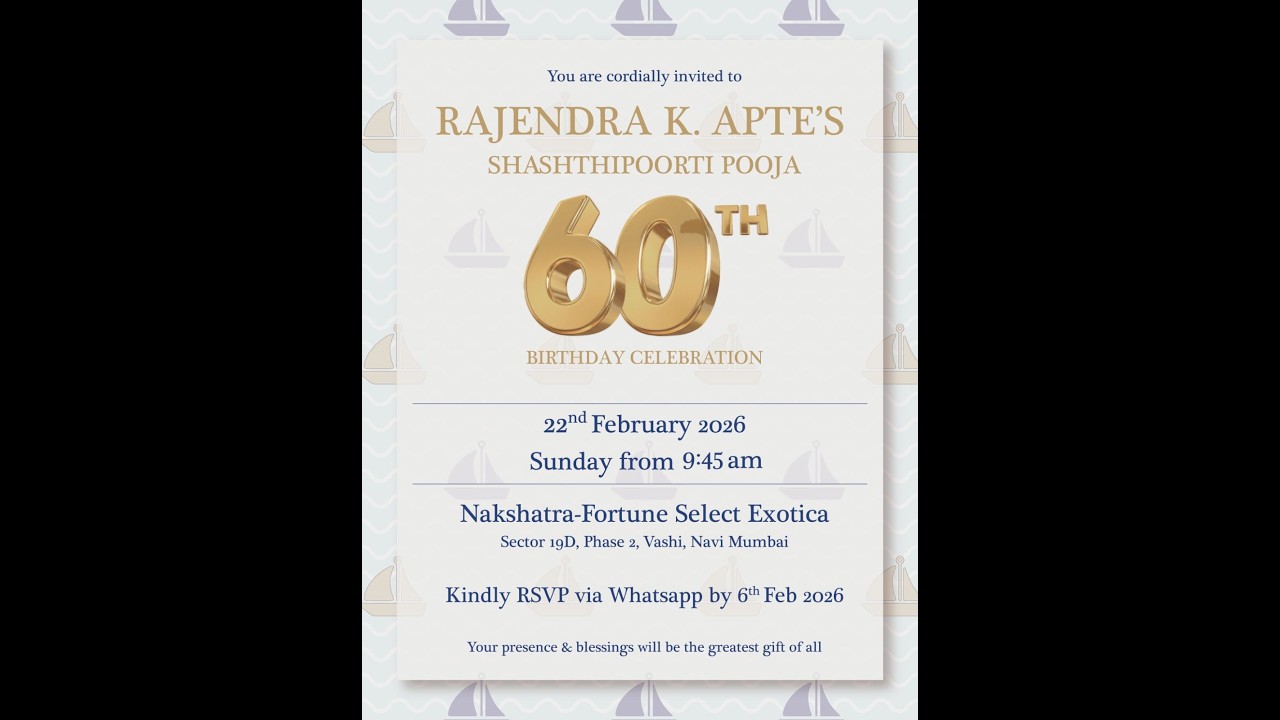 Rajendra K Apte's 60th Birtday