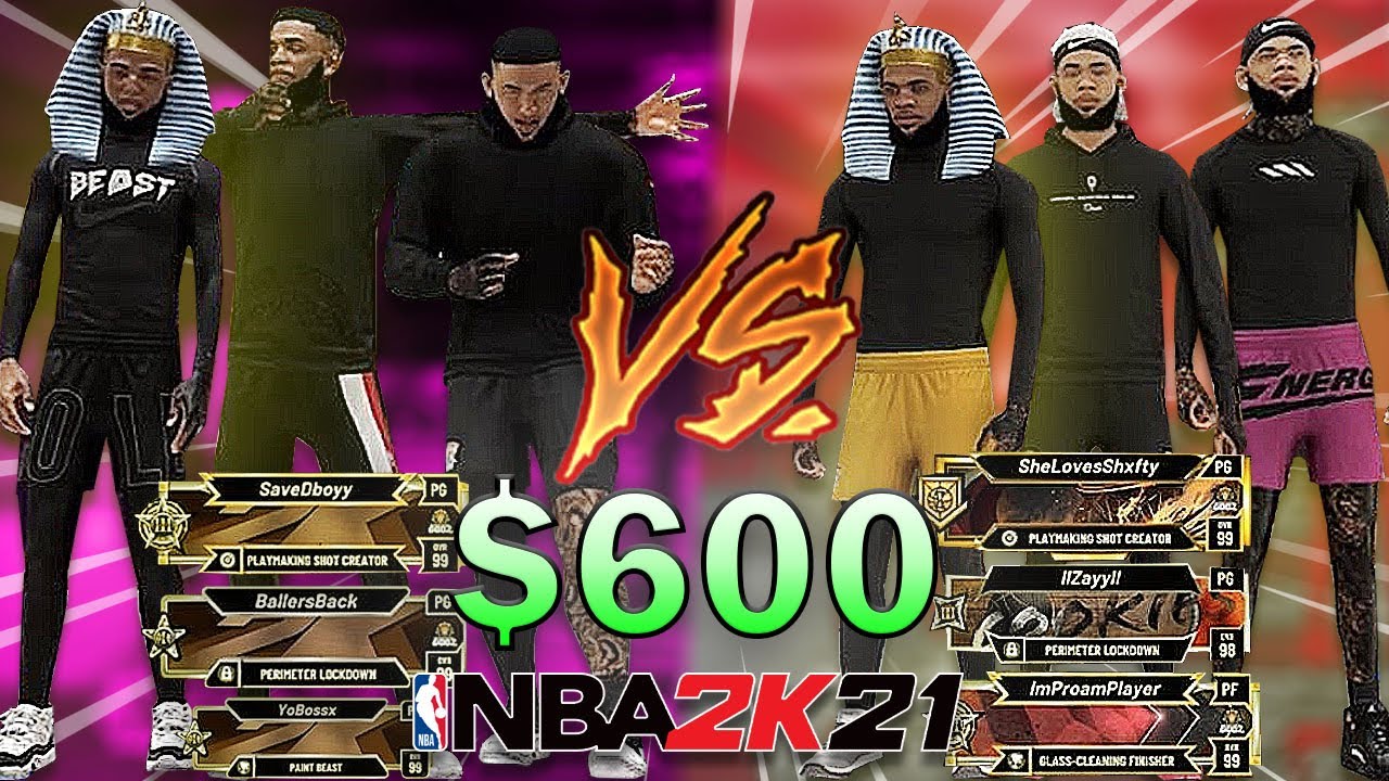 Я сформировал трио с Yoboss и Ballersback в этой ставке на 600 долларов на NBA 2K21 против Shifty...