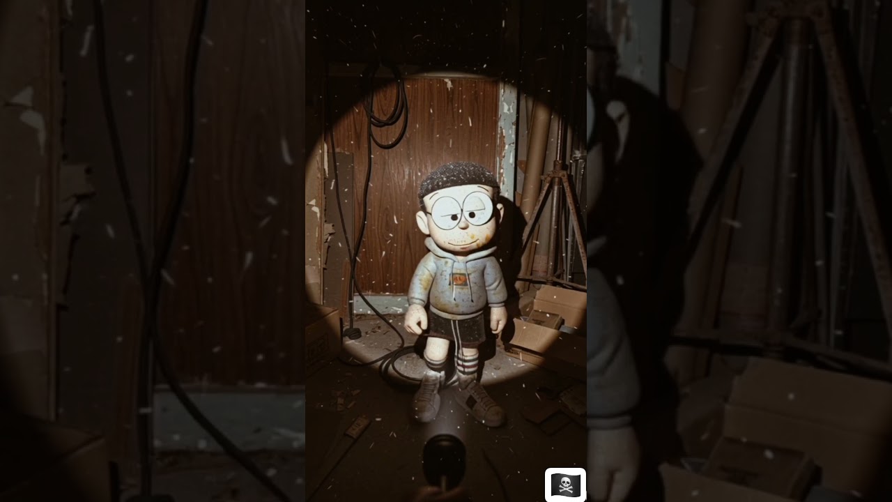 what's happening in virtual world Nobita found in this abonded place 