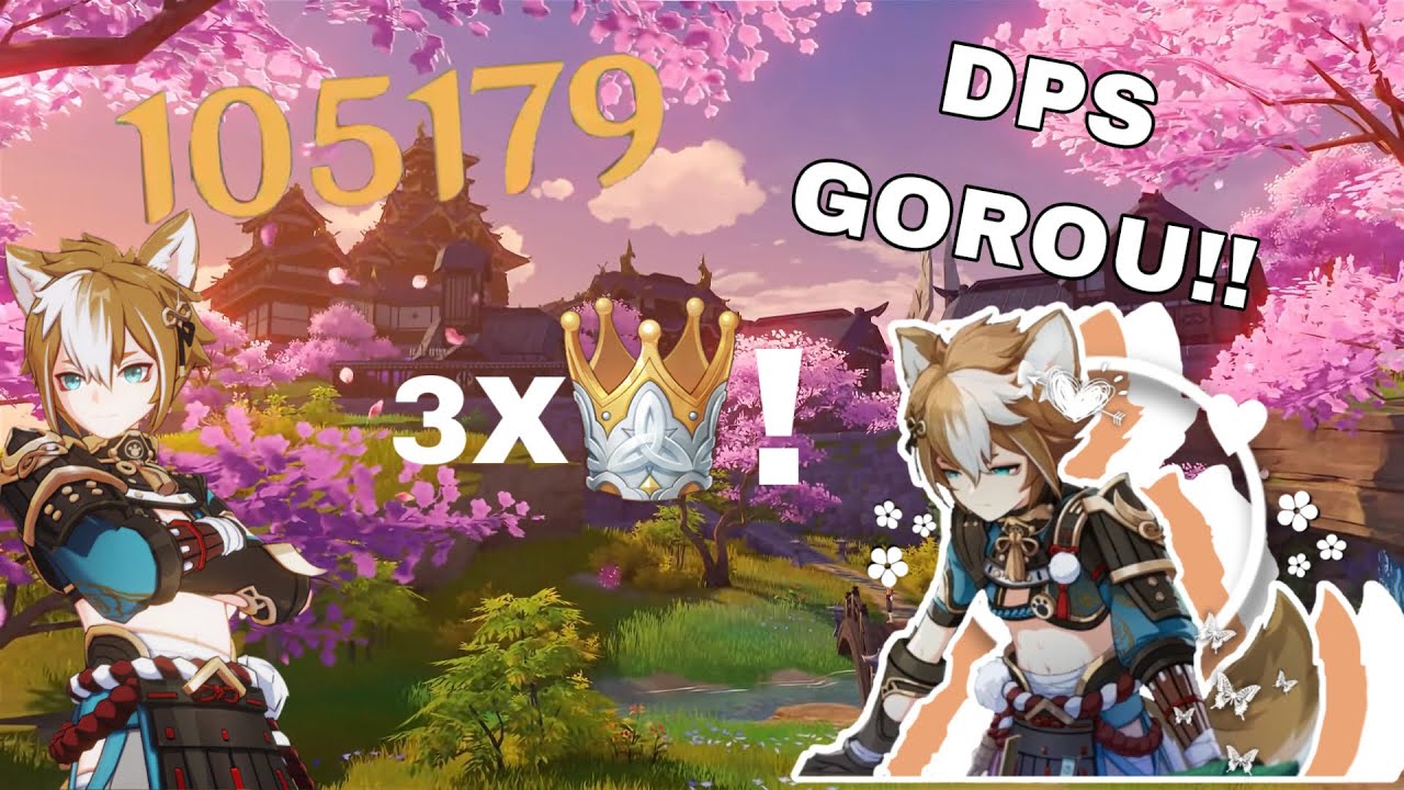 100K X3 CROWNED DPS GOROU! - Genshin impact #genshinimpact #gorou #genshin #yelan