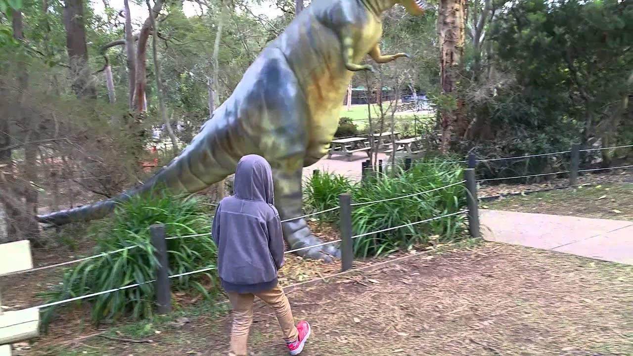How to touch a triceratops statue