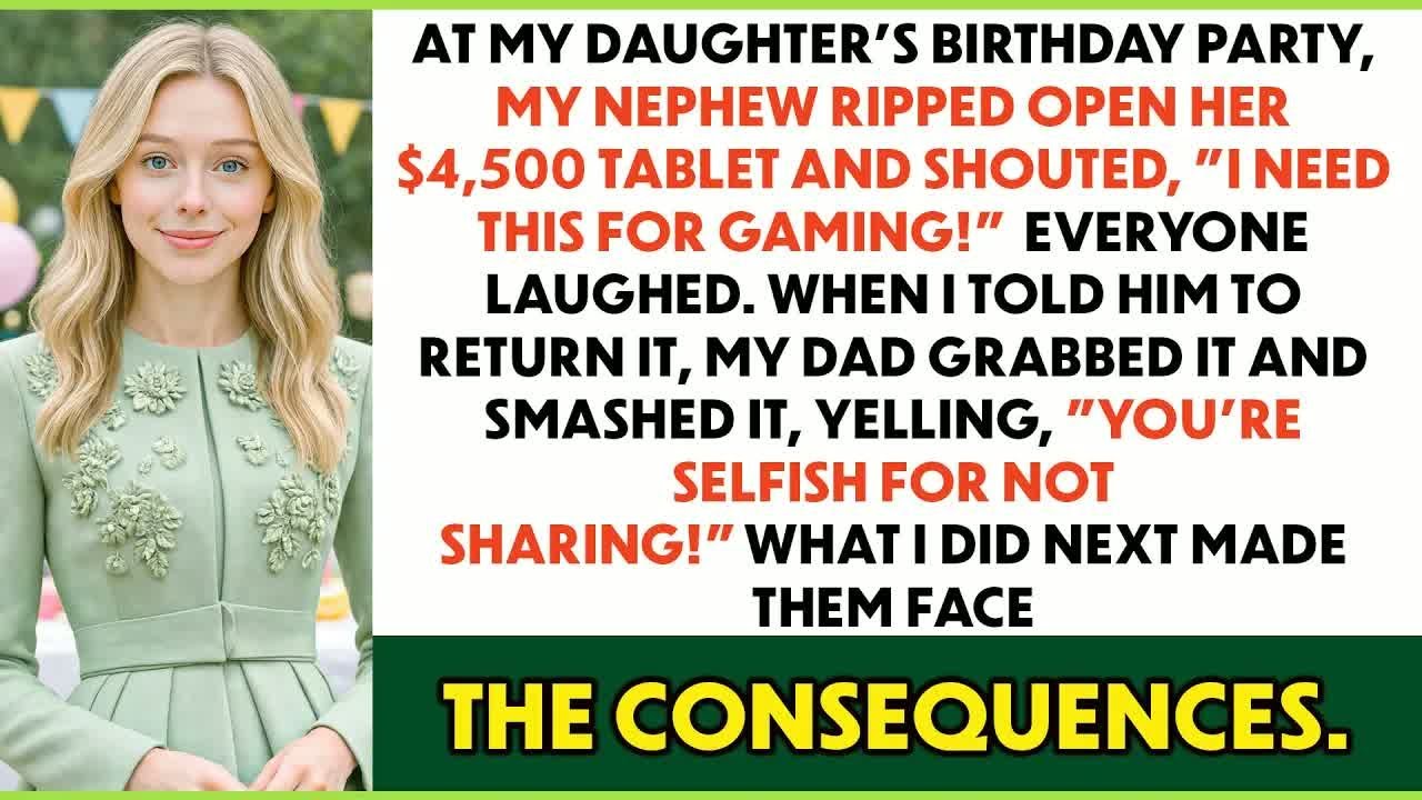 My Dad Smashed My Daughter’s $4500 Birthday Tablet — I Took Revenge Publicly!  Family Drama