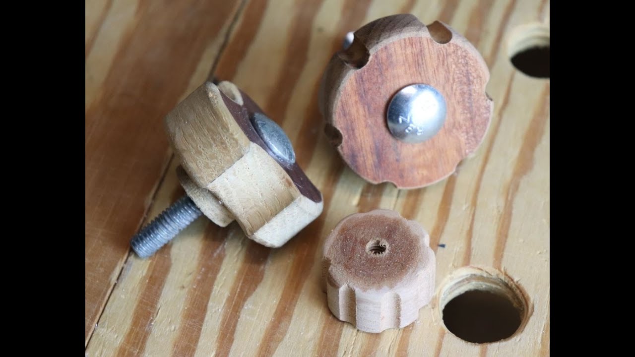 Shop built wooden hand knobs/handle for bolts and nuts