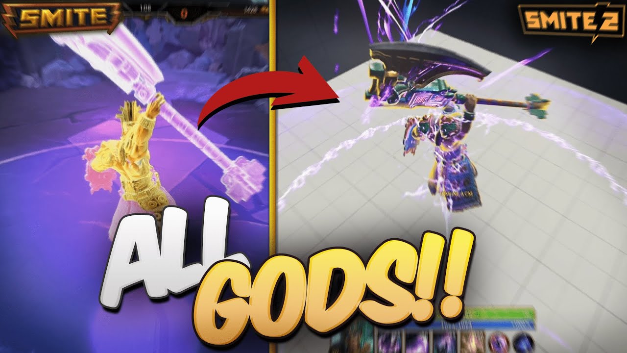 SMITE 1 VS SMITE 2 | All Gods Comparison (side by side)