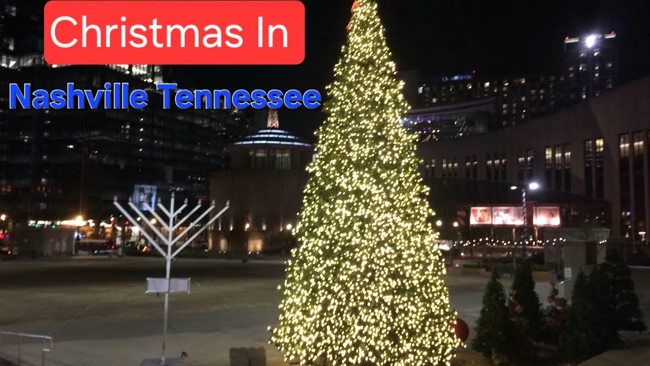 Nashville Tennessee Holiday Season in Fifth Avenue Broadway 🎅 Walking Tour 4K