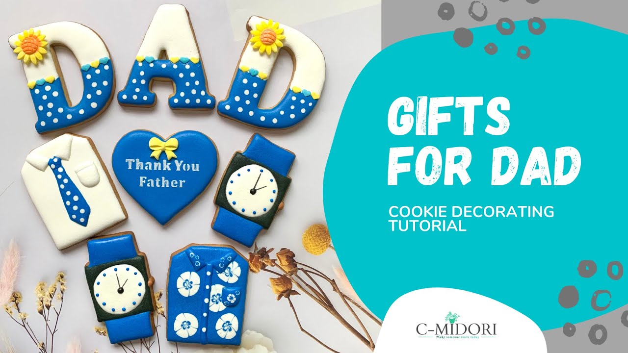 Cookie Decorating Tutorial (Royal Icing Sugar Cookie) - FATHER'S DAY