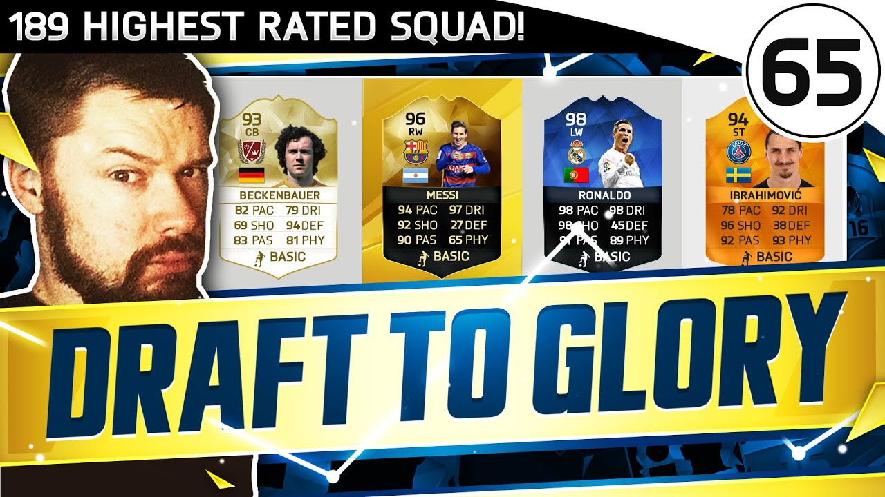 189 HIGHEST RATED DRAFT!  FUT DRAFT TO GLORY #65 - FIFA 16 Ultimate Team Gameplay