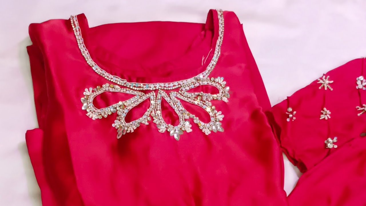 beads embroidery design for neck #embroidery #beadsembroidery #beadswork