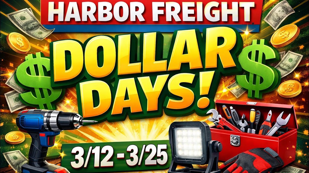 Компания Harbor Freight только что запустила акцию «Дни доллара» в марте с 12 по 25 марта, и вот ...