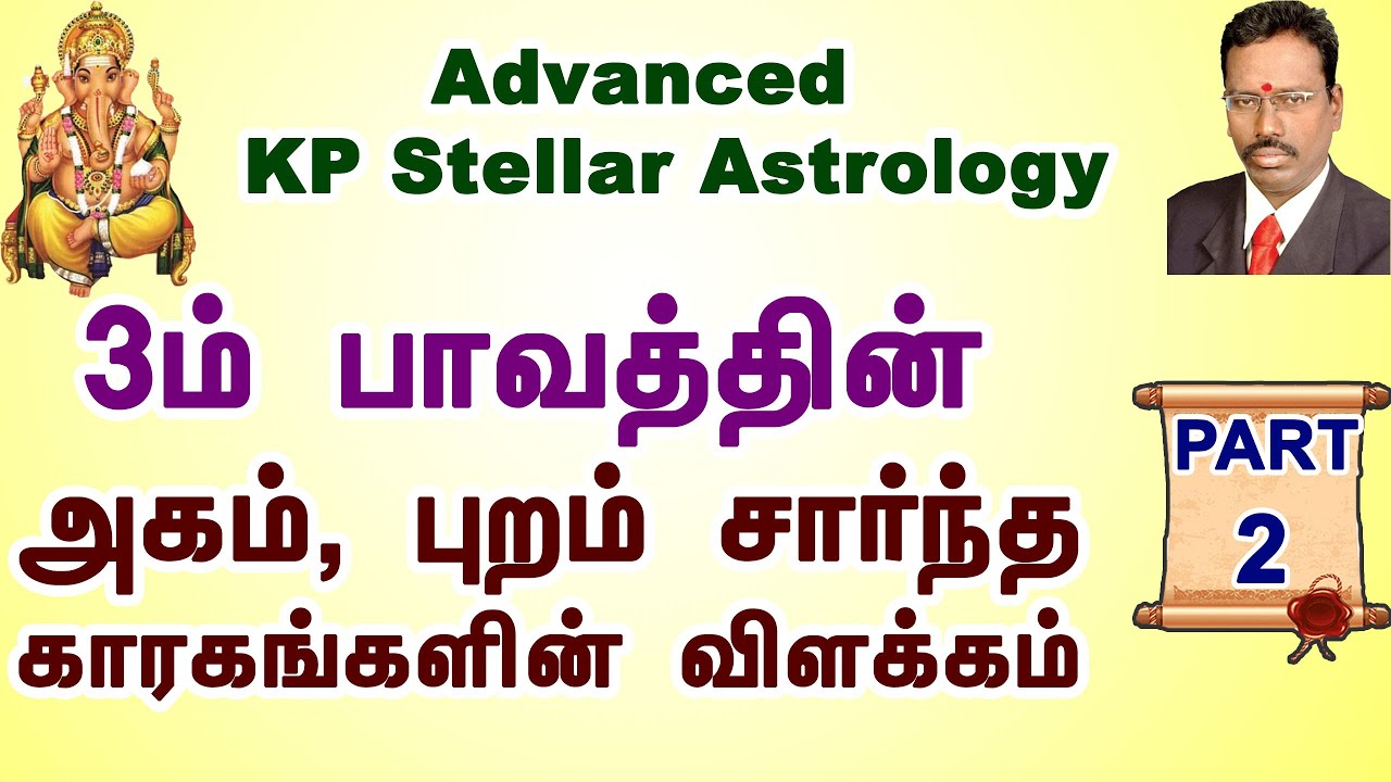 Learn Astrology in Tamil | 3ம் பாவத்தின் அகம், புறம் சார்ந்த காரகங்கள் Part 2 | Basic KP Astrology