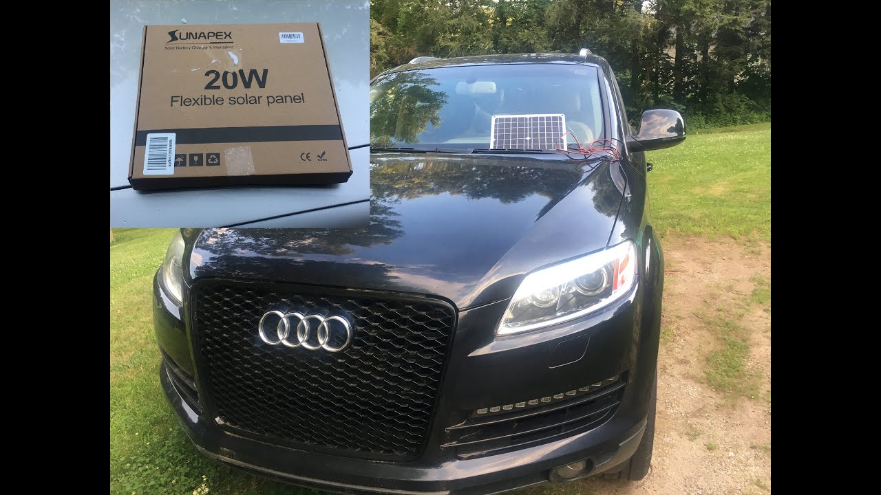 SUNAPEX 20W S-M20W unboxing testing Audi Q7 battery charger 18v 1.11a  Solar Panel Monocrystalline