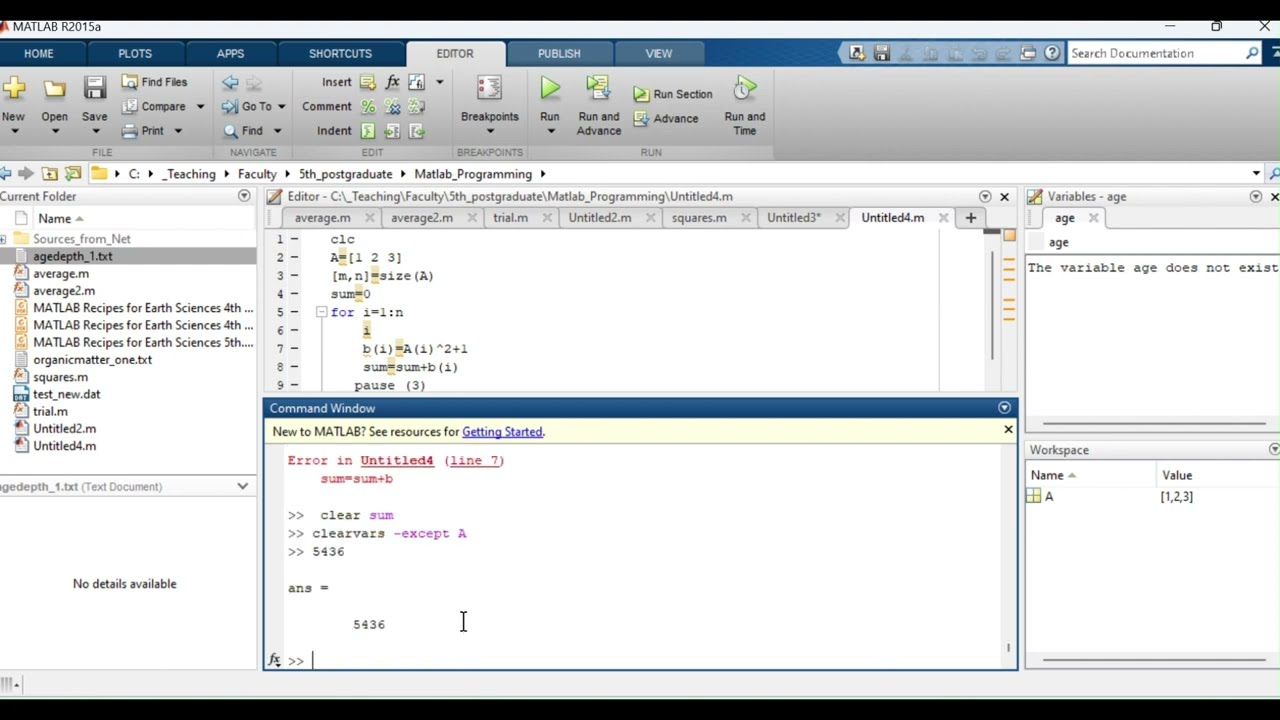 Part Two: Matlab