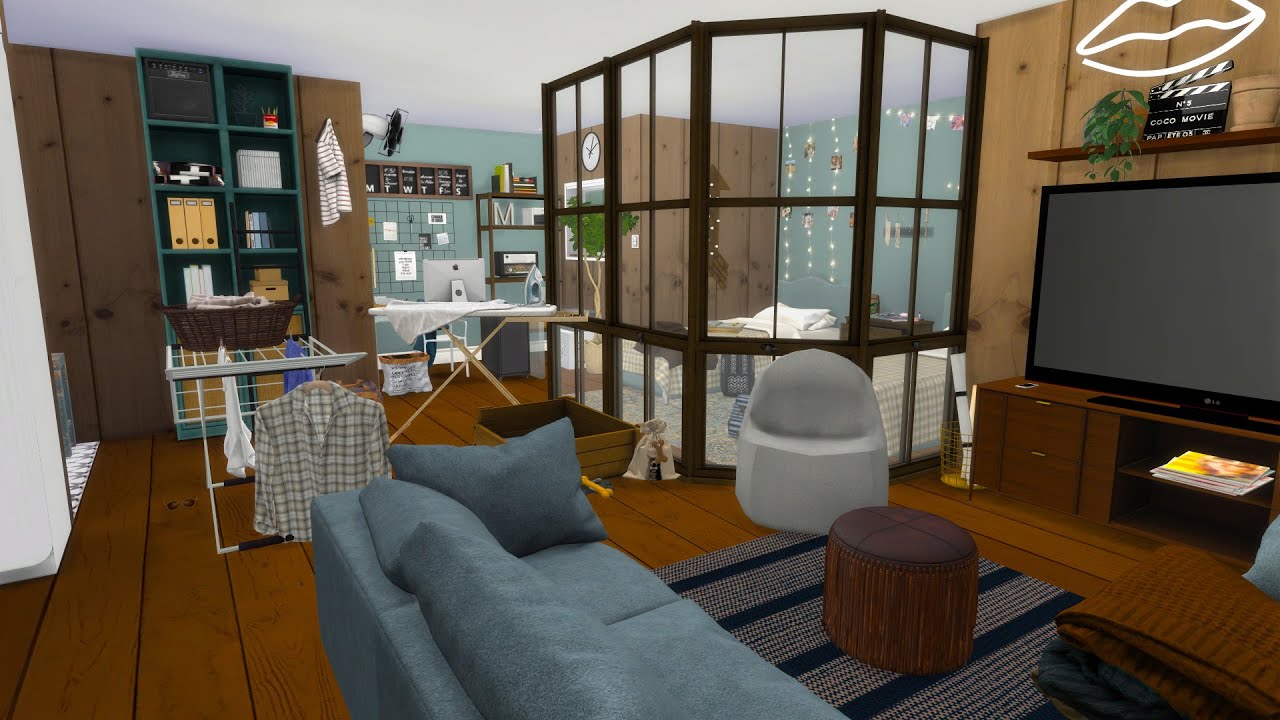 CUTE COLLEGE DORM  | The Sims 4 CC Speed Build