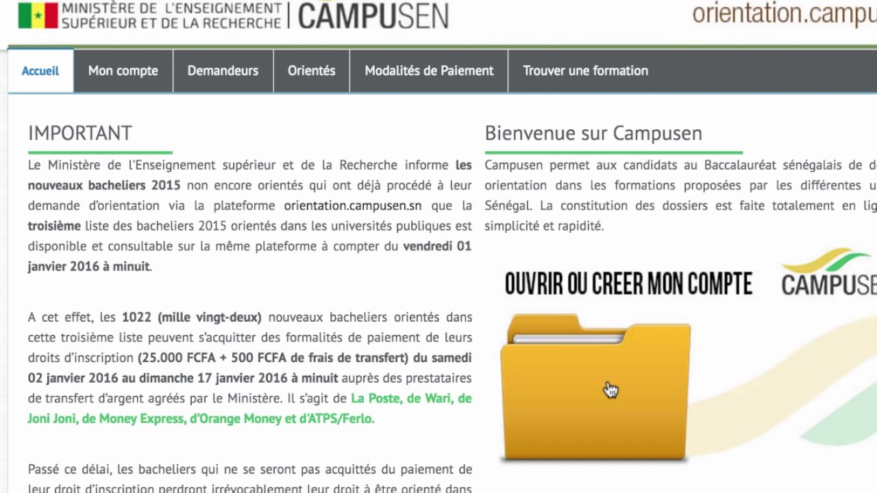 #Tutoriel   Processus de demande d'orientation sur Campusen