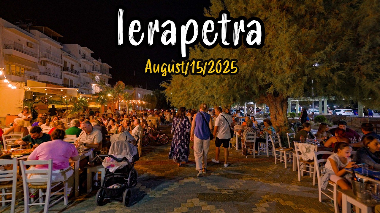 Ierapetra Crete, evening walk 4K, vlog, Greece travel guide 2025