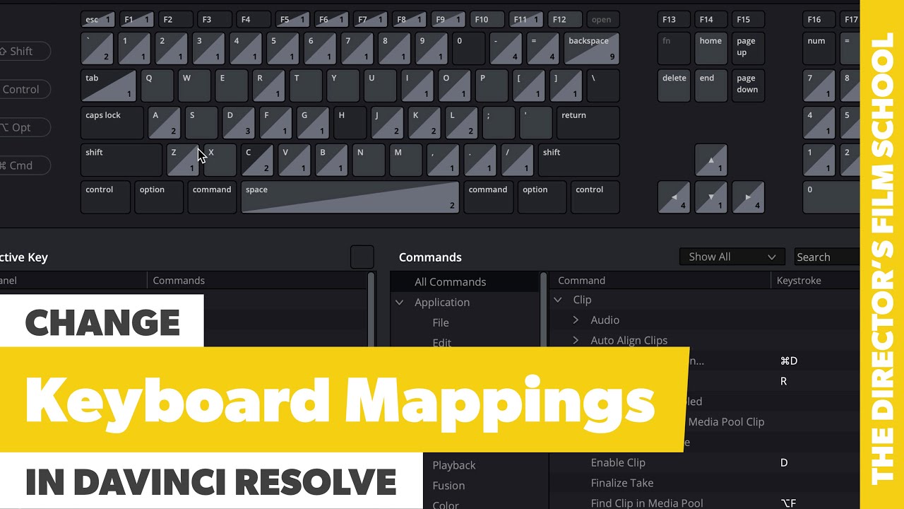 Как изменить сочетания клавиш в DaVinci Resolve