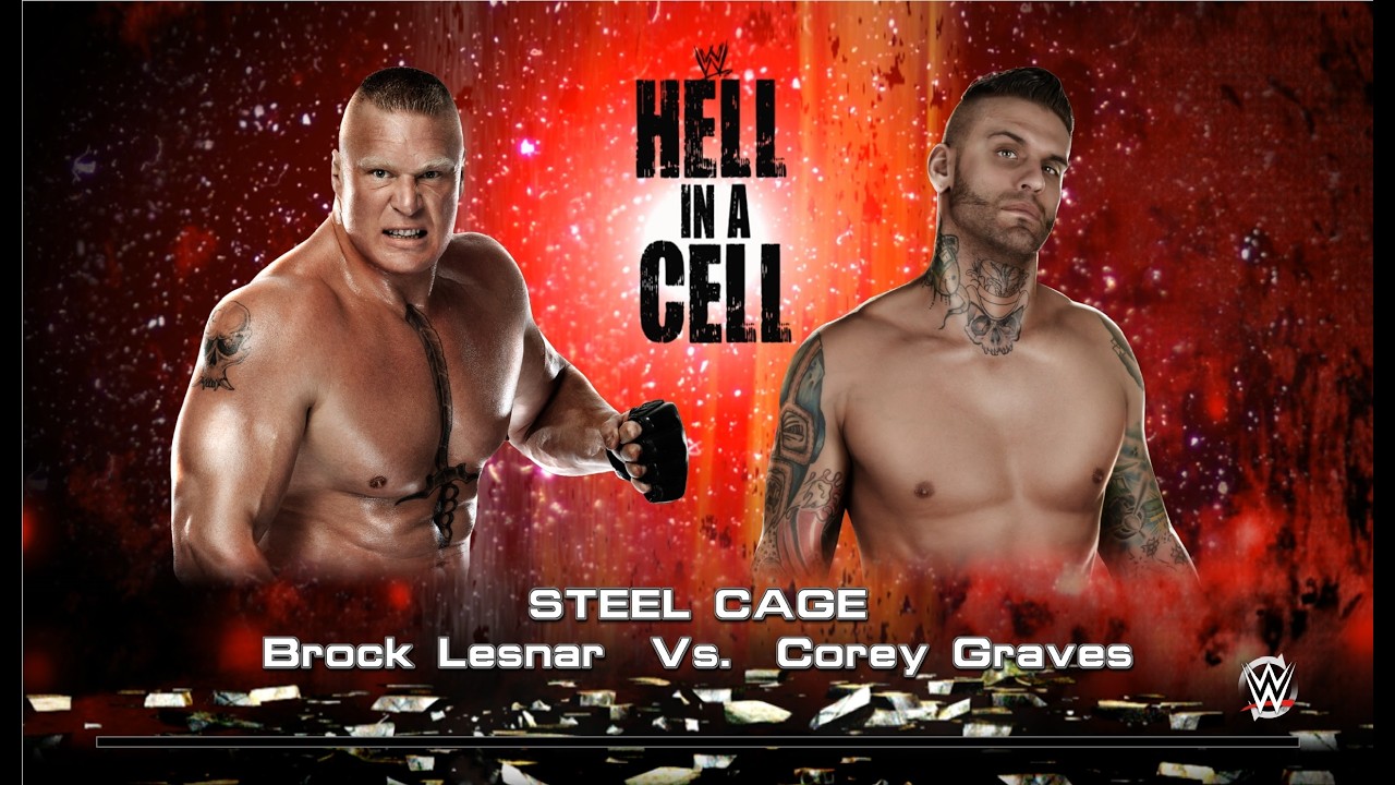 WWE 2k15 Личное первенство по правилам Steel Cage бой между Brock Lesnar - Corey Graves на вылет