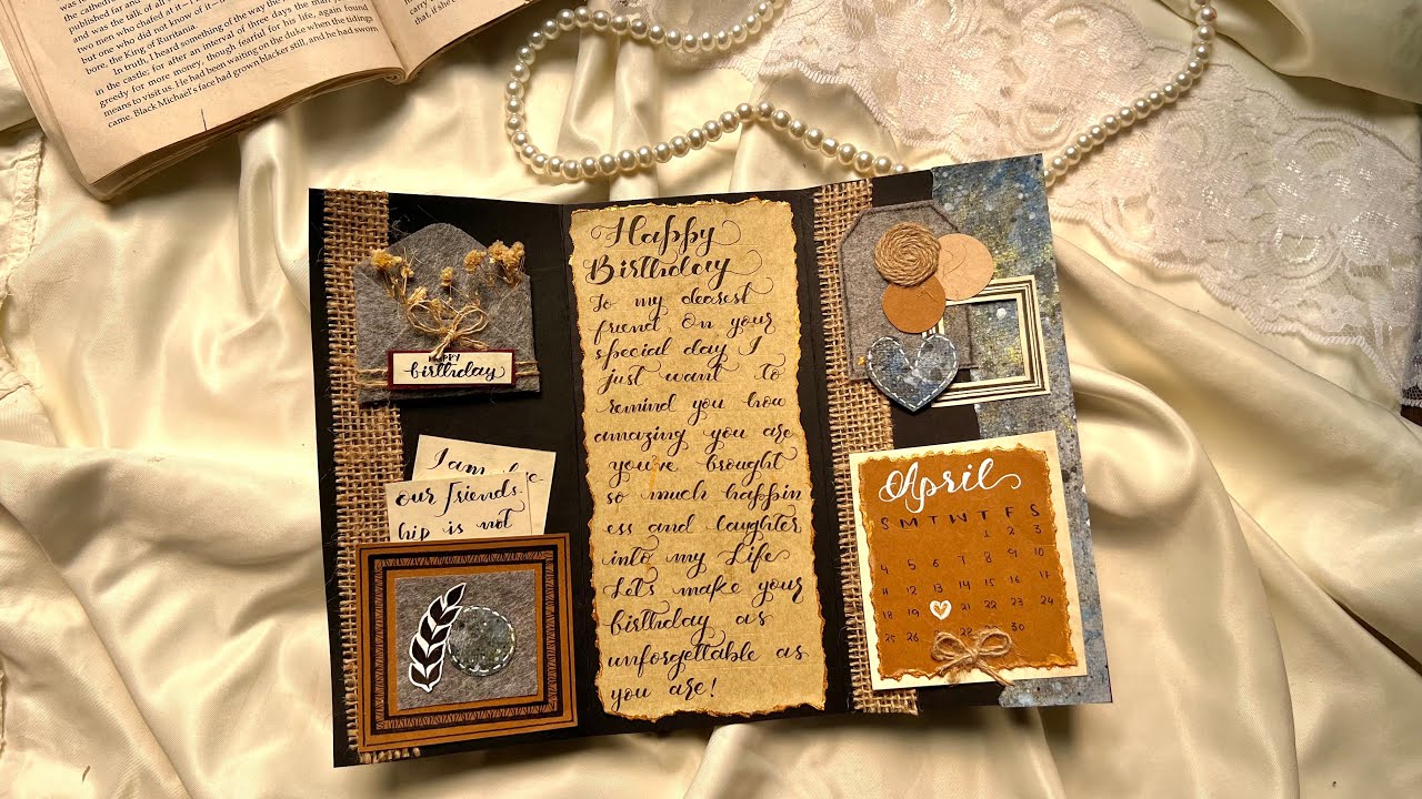 Beautiful Handmade Birthday Card || Vinatge Style || DIY Birthday Card#diy #vintage #birthdaycard