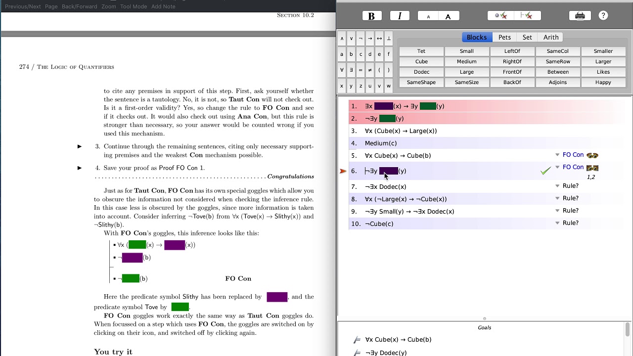 LPL You Try It 10.2a: First Order Consequence, Analytic Consequence, and Tautological Consequence