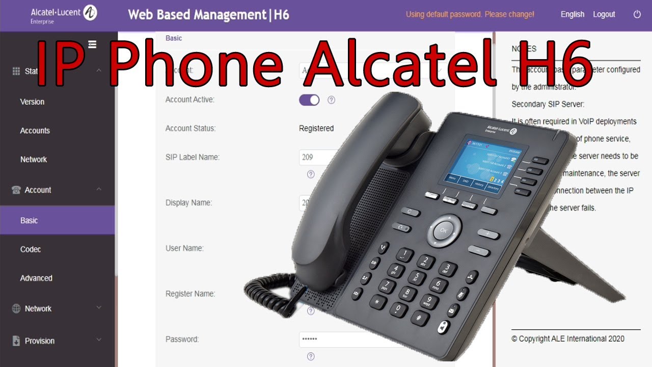 IP Phone Alcatel H6 การ config การใช้งานเบื้องต้น...EP88