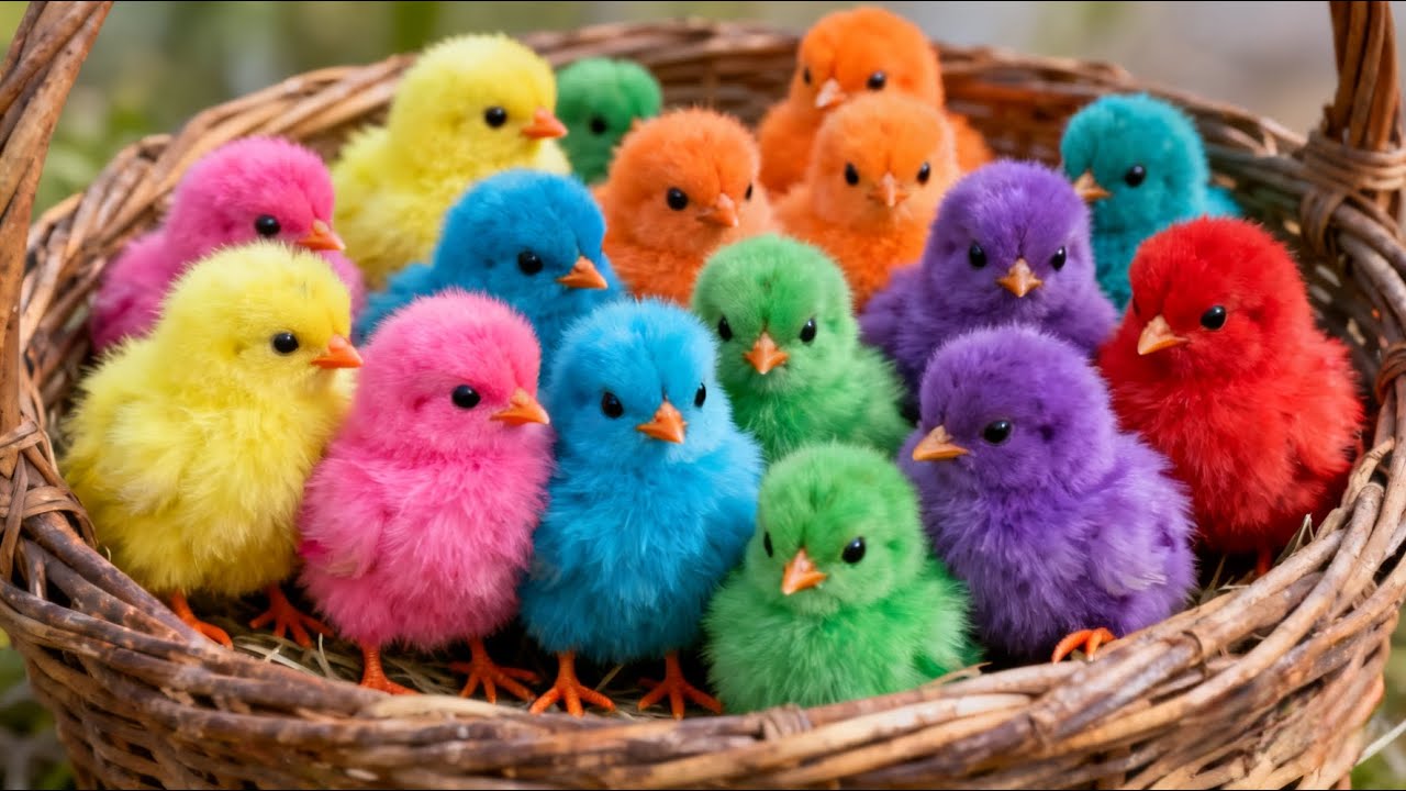 Ayam Lucu, ayam warna warni, ayam rainbow, kelinci lucu, bebek lucu, ikan koi, Hewan Lucu, Animal🌈🐣💛