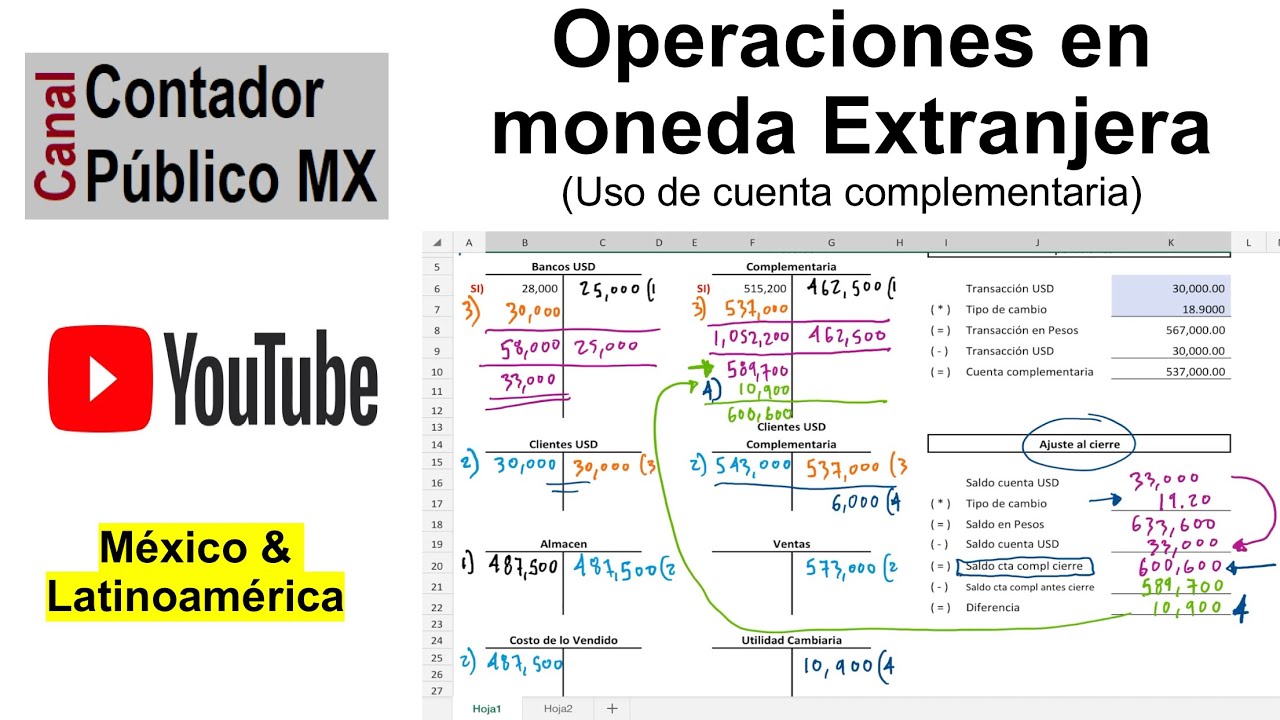 Práctica contable de moneda extranjera - Uso de cuentas complementarias - Contador Público MX