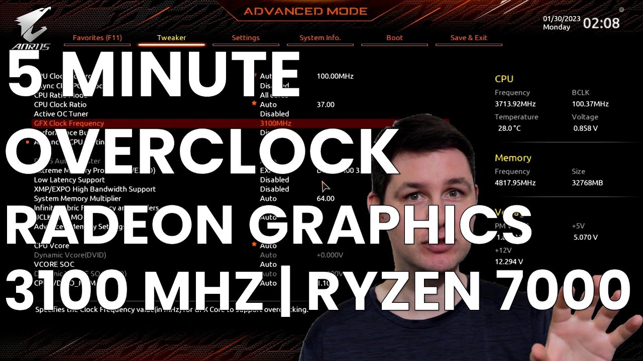 5 Minute Overclock: Radeon Graphics (Ryzen 7000) to 3100 MHz