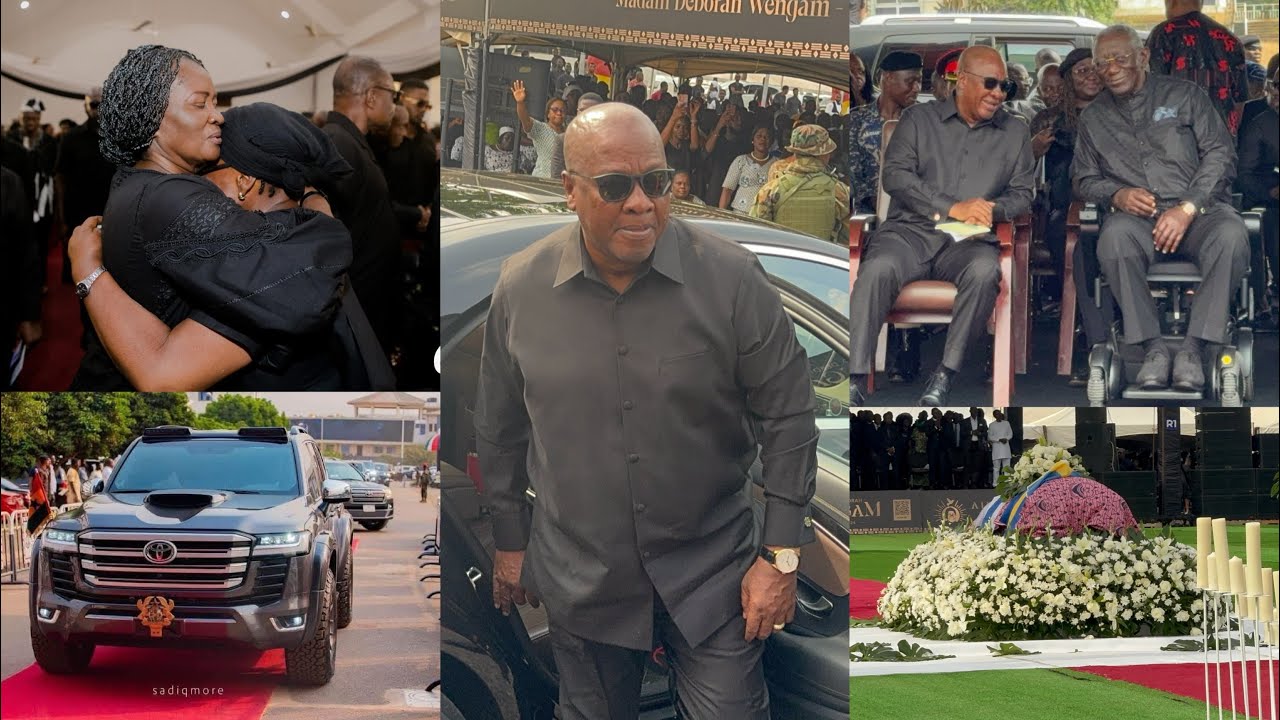 Prez Mahama, Vice & Fmr prez Kufuor’s breathtaking arrival @ Mahama’s spiritual Fada mom’s funeral
