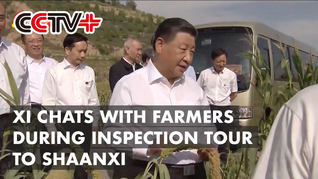 Chinese President Xi Jinping Chats with Farmers During Inspection Tour to Shaanxi