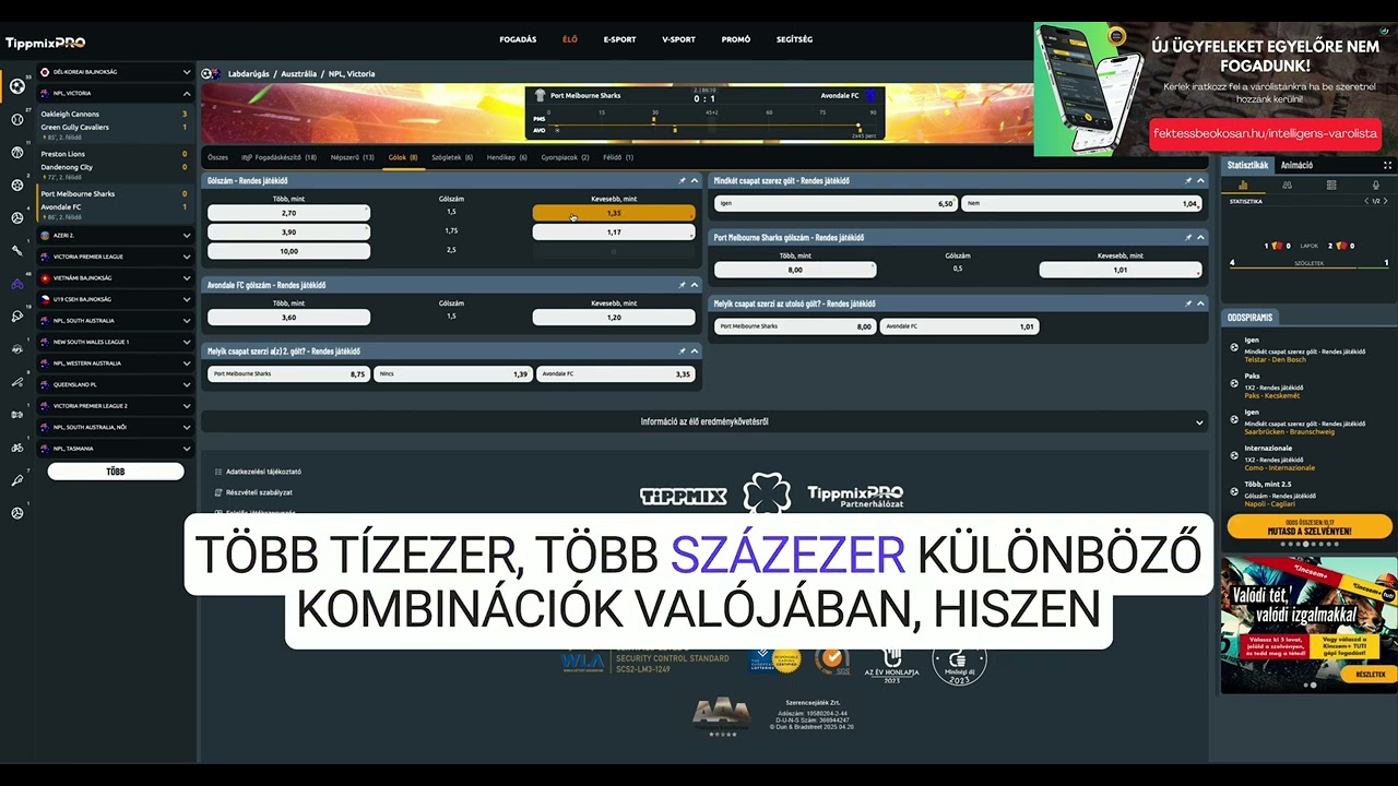 &Eacute;lő sportfogad&aacute;s , odds monitoroz&aacute;s , tippmix strat&eacute;gi&aacute;k 2025-ben!