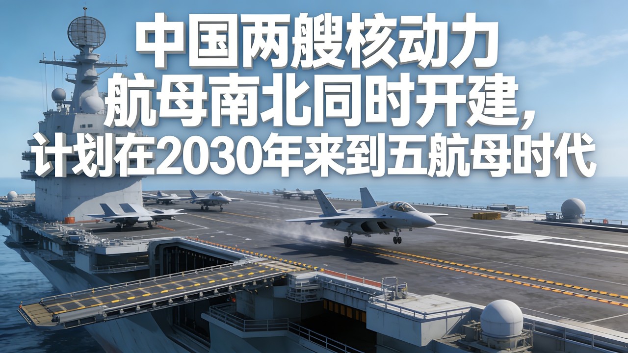 中国南北造船厂航母均为核动力计划将于2030年前来到五航母时代#中国航母#中国军事#军事解读 #004号航母 #005号航母