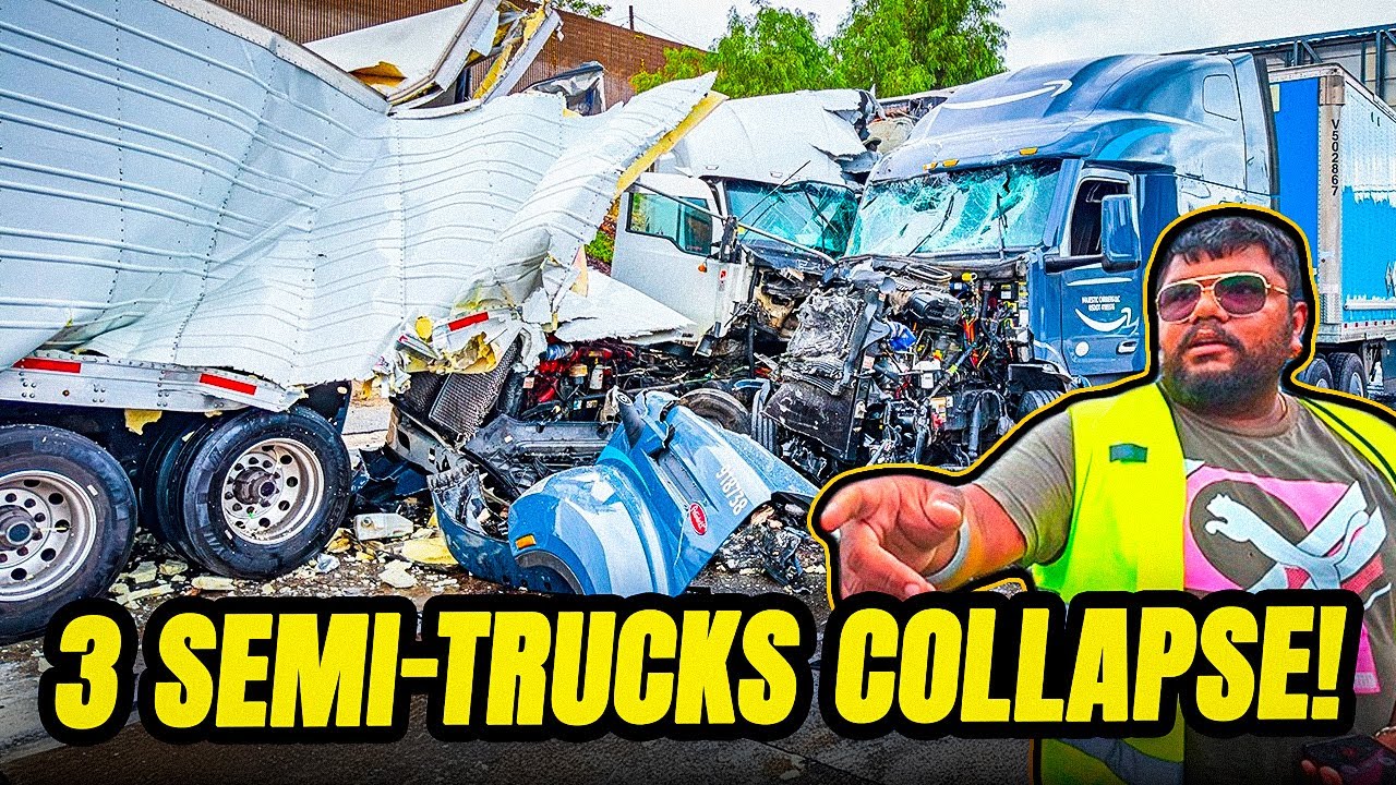 INSANE SEMI TRUCK DISASTERS Three Semis Hit Car and Train Slams Into Trailer