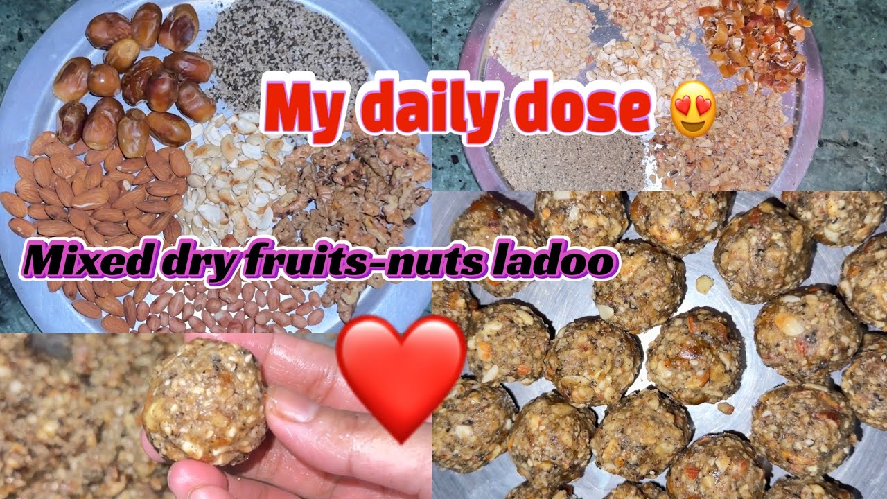 My daily dose ❤️ Mixed dry fruits ladoo 🙃best healthy sweet cravings 😇@Alisanworld 