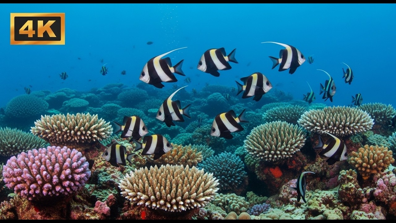 Underwater Paradise 4K 🐠 Colorful Fish Swimming in a Serene Coral Reef Aquarium for Ocean Meditation