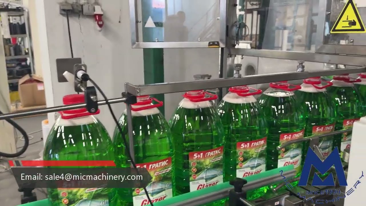 MIC-ZF8 Automatic Tracking Automotive Glass Water Bottle Filling Capping and Labeling Machine