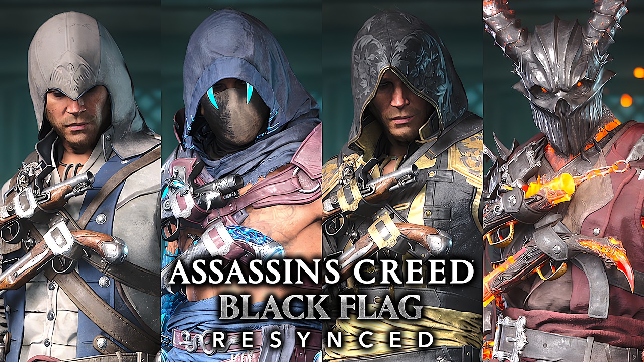 Assassin's Creed Black Flag Resynced - All Outfits / Costumes Showcase (4K 60FPS)