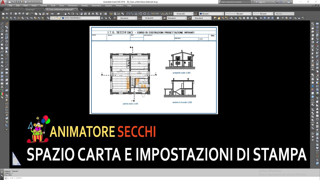 Tutorial AutoCAD 02: gestire lo spazio carta e le impostazioni per la stampa